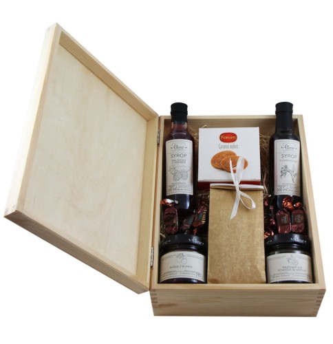 ekologiczna skrzynka prezentowa z naturalnymi produktami upominek bez alkoholu