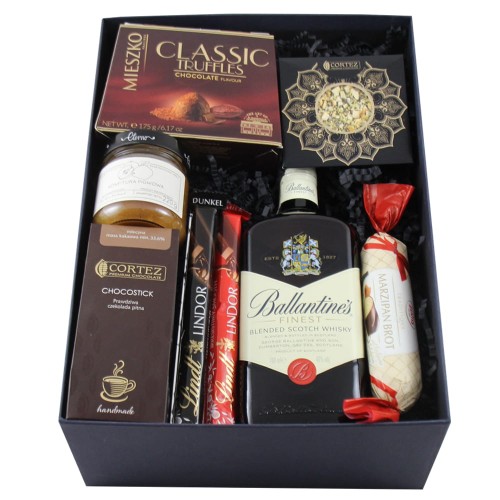 Zestaw upominkowy z Ballantines whisky na prezent dla niego dla mężczyzny zestawy upominkowe dostępne od ręki
