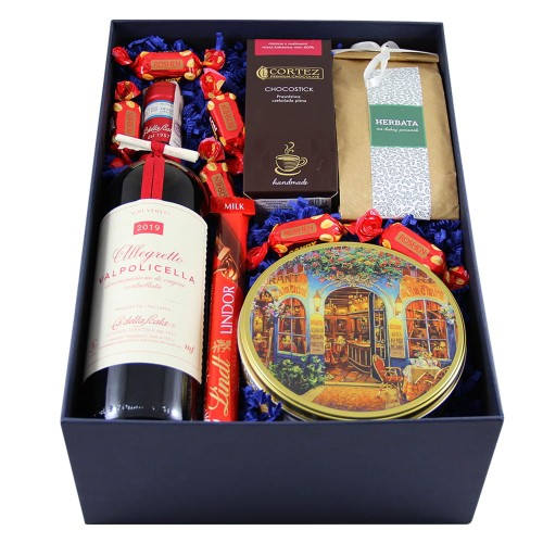 Zestaw prezentowy herbata ciasteczka słodycze w pudełku na prezent idealny upominek dla niej