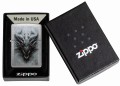 Srebrna Zippo z potężną głową smoka i przerażającym uzębieniem