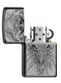 otwarta zapalniczka Zippo z metalu z ilustracją 3D smoka