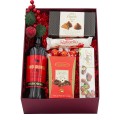 czerwony zestaw świąteczny z sherry Fino Quinta Osborne ze słodyczami