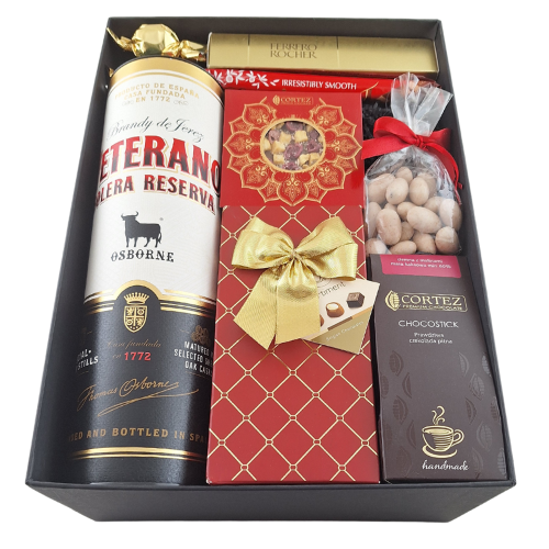 pudełko prezentowe z brandy Veterano