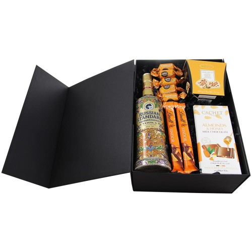 zestaw prezentowy pomarańczowy kosze prezentowe dla firm