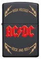 czarna zapalniczka Zippo z czerwonym logo AC/DC