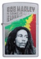 szara zapalniczka Zippo z wizerunkiem Boba Marleya