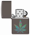 kolorowy znak Cannabis na zapalniczce Zippo