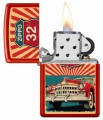 czerwona zapalniczka Zippo z napisem 32